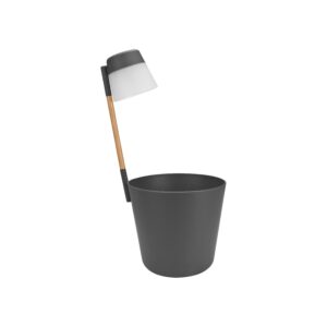 Ghiveci cu lampa reincarcabila la soare Elho, antracit, 29 cm