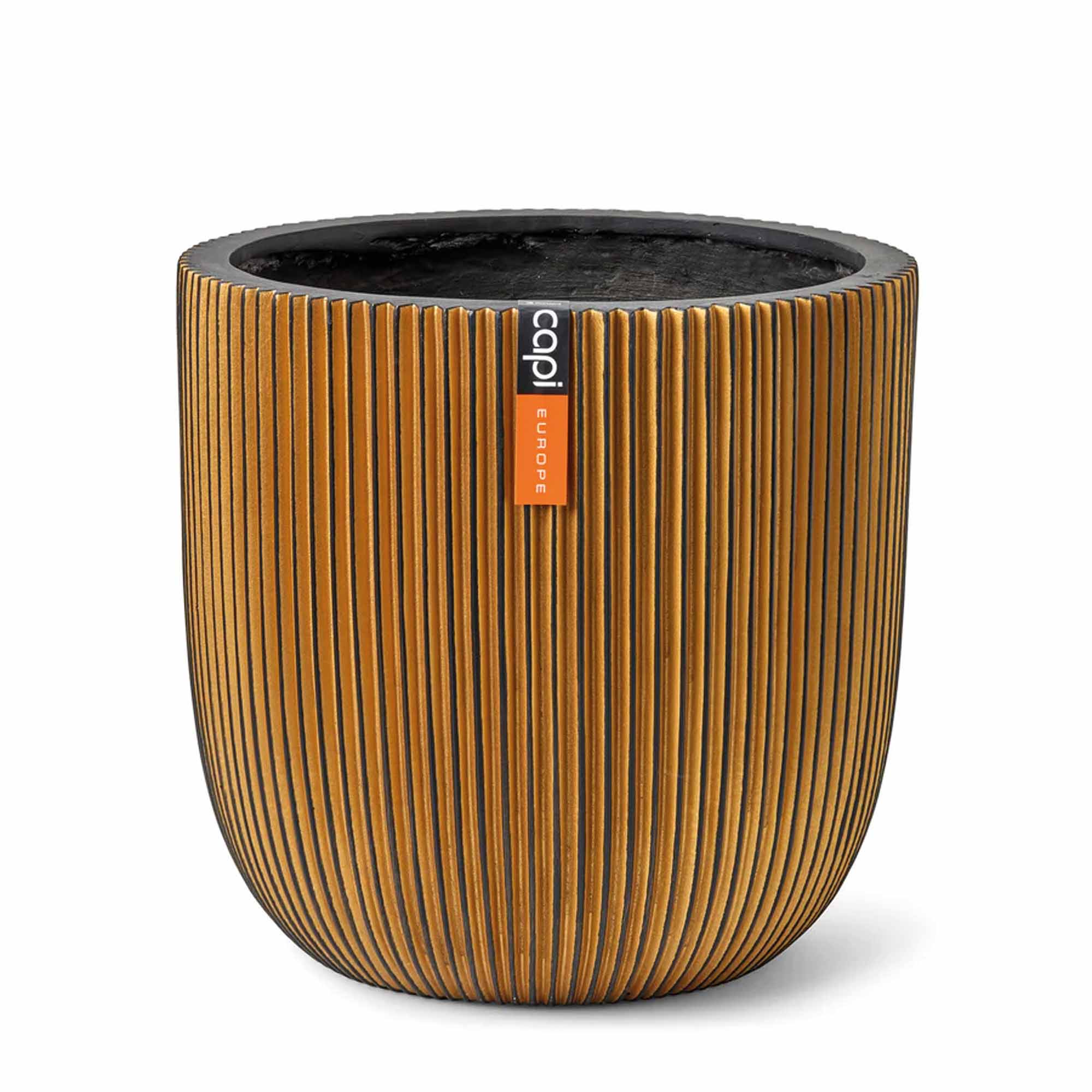 Planter ball groove 17*15 black gold