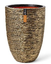 Masca de ghiveci premium eleganta RIB NL, din material compozit, dimensiuni 46x58cm, culoarea black-gold