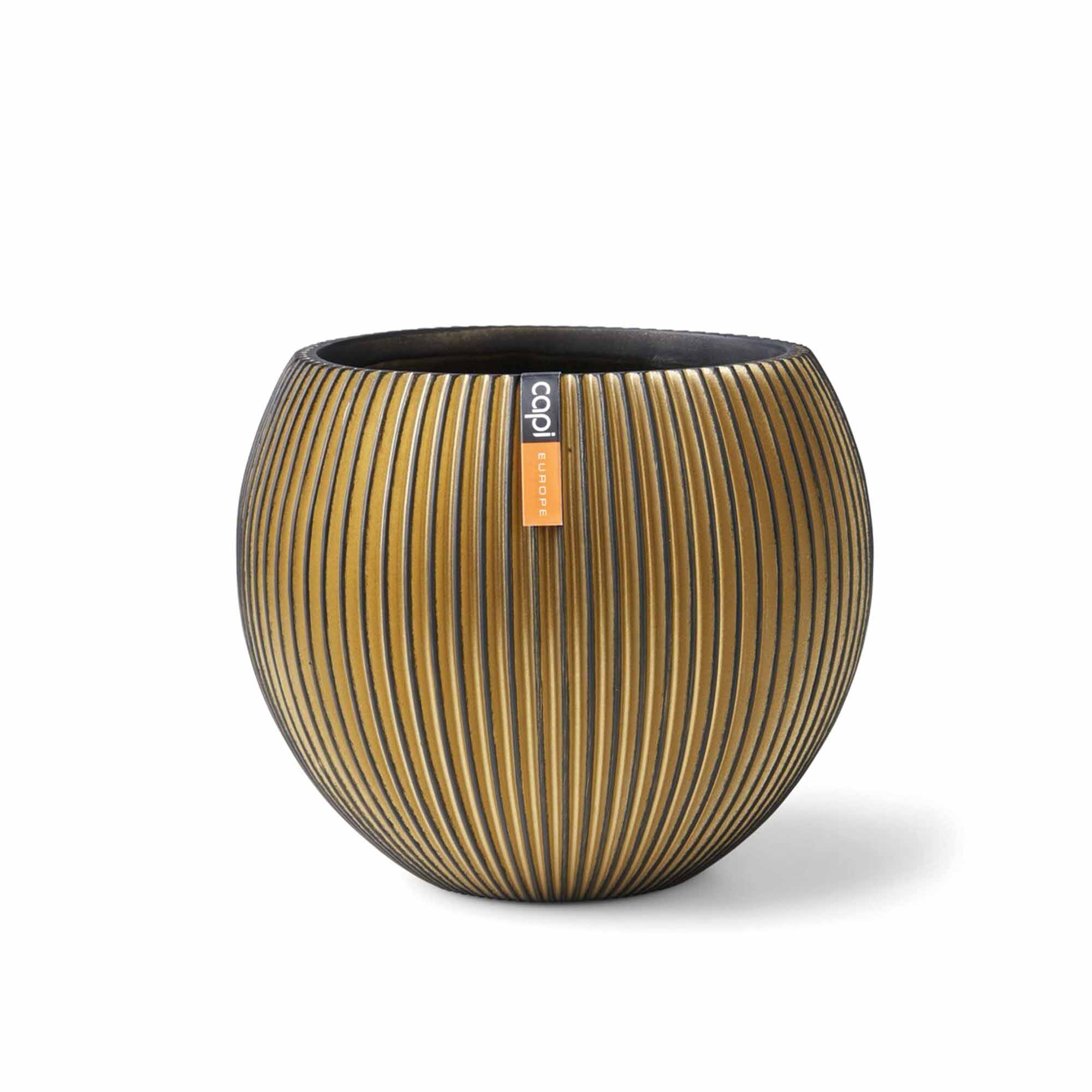 Vase ball groove 18*15 black gold