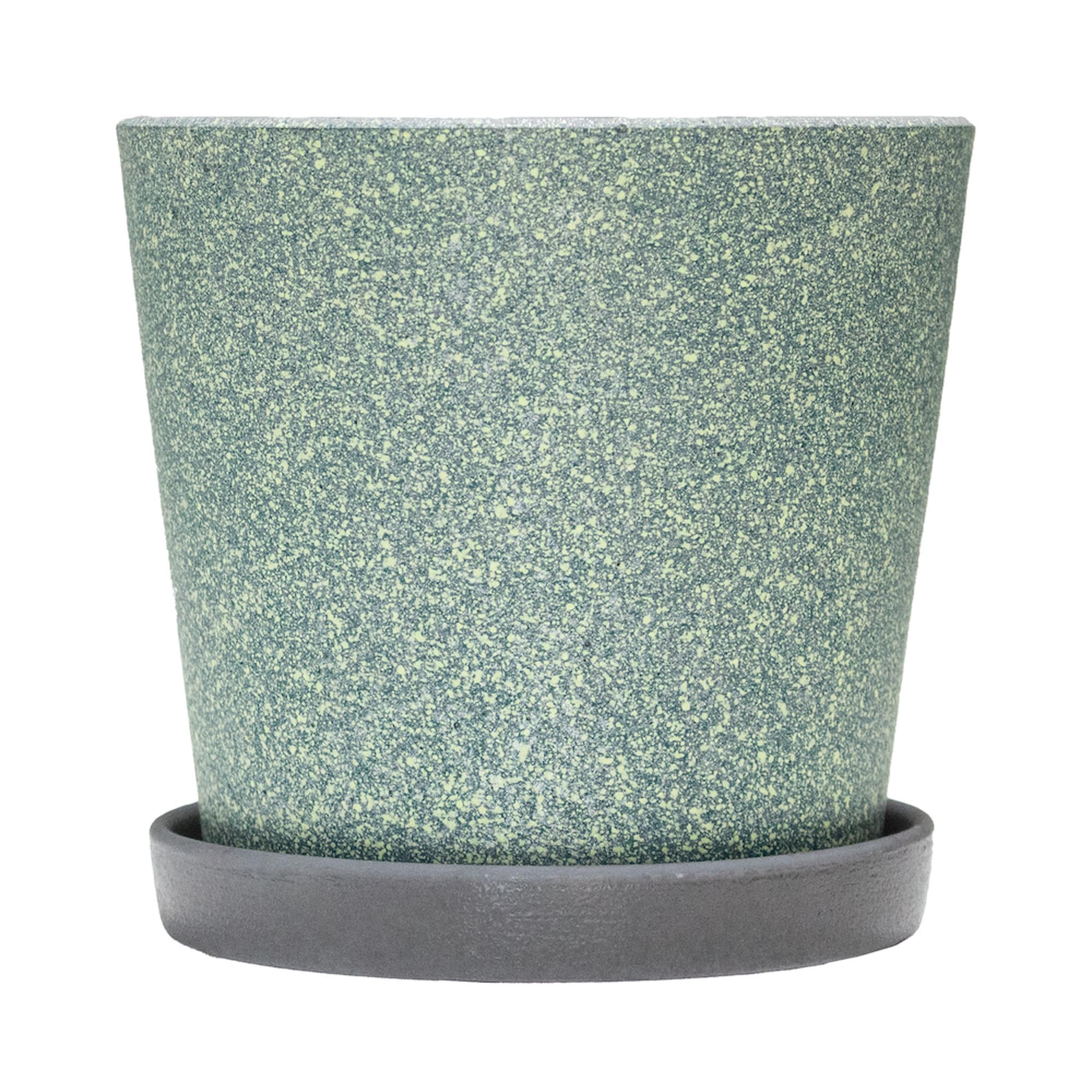 Ghiveci ceramic cu farfurioara Grillage Emerald Cone