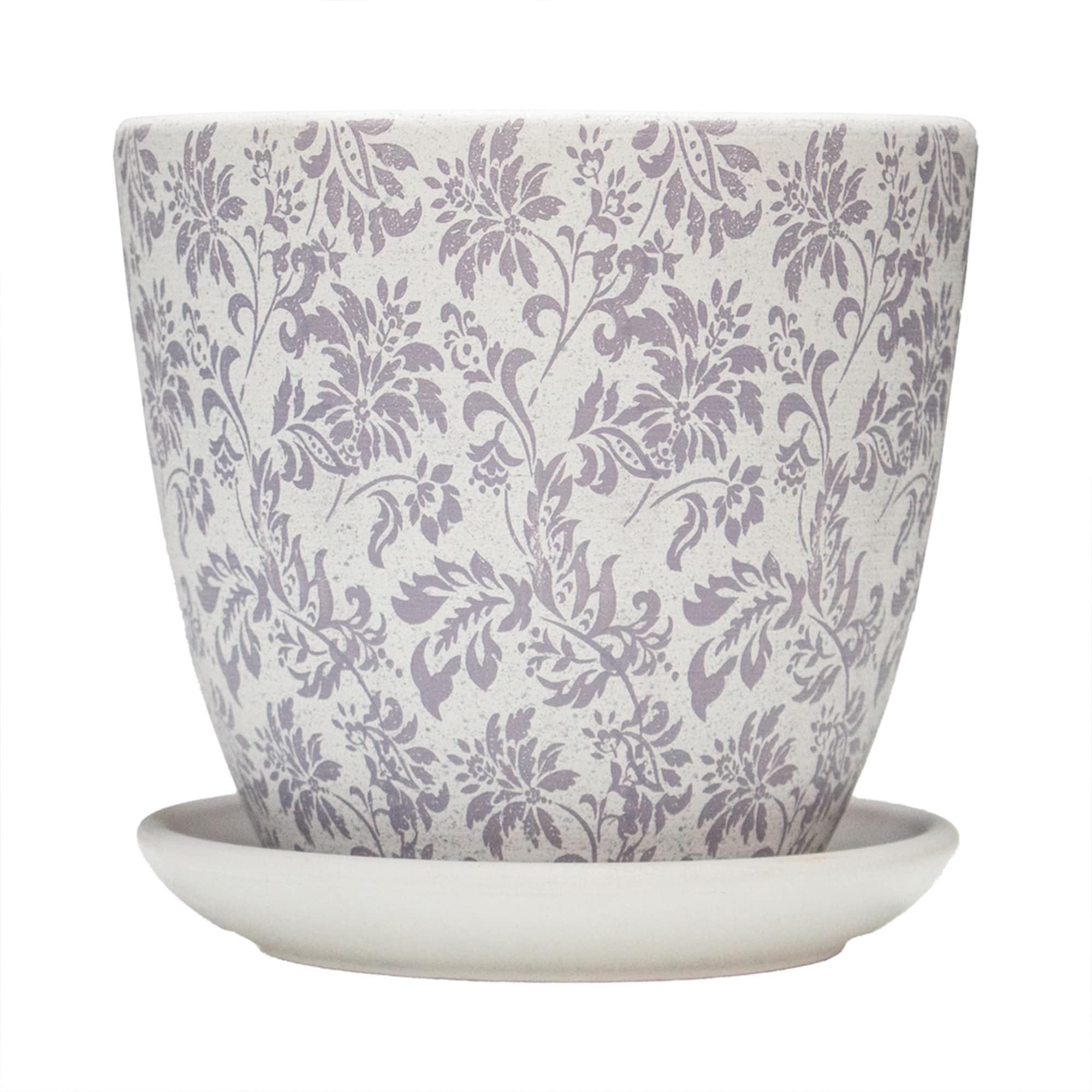 Ghiveci ceramic cu farfurioara Gobelin White Crocus