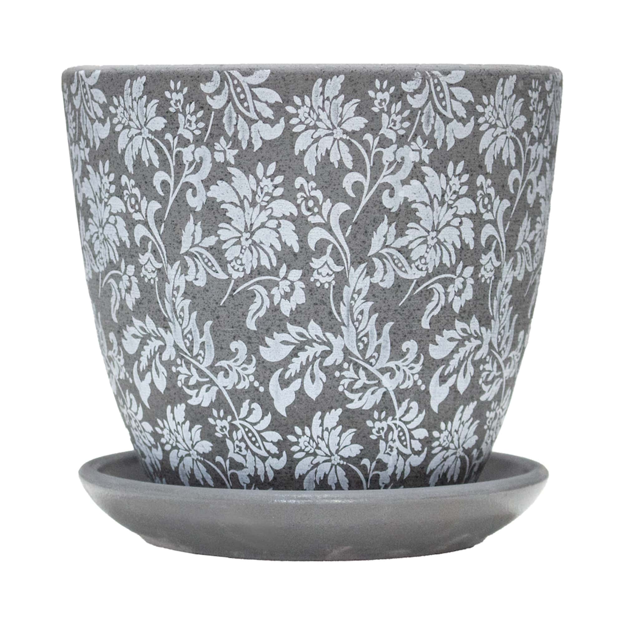 Ghiveci ceramic cu farfurioara Gobelin Black Crocus