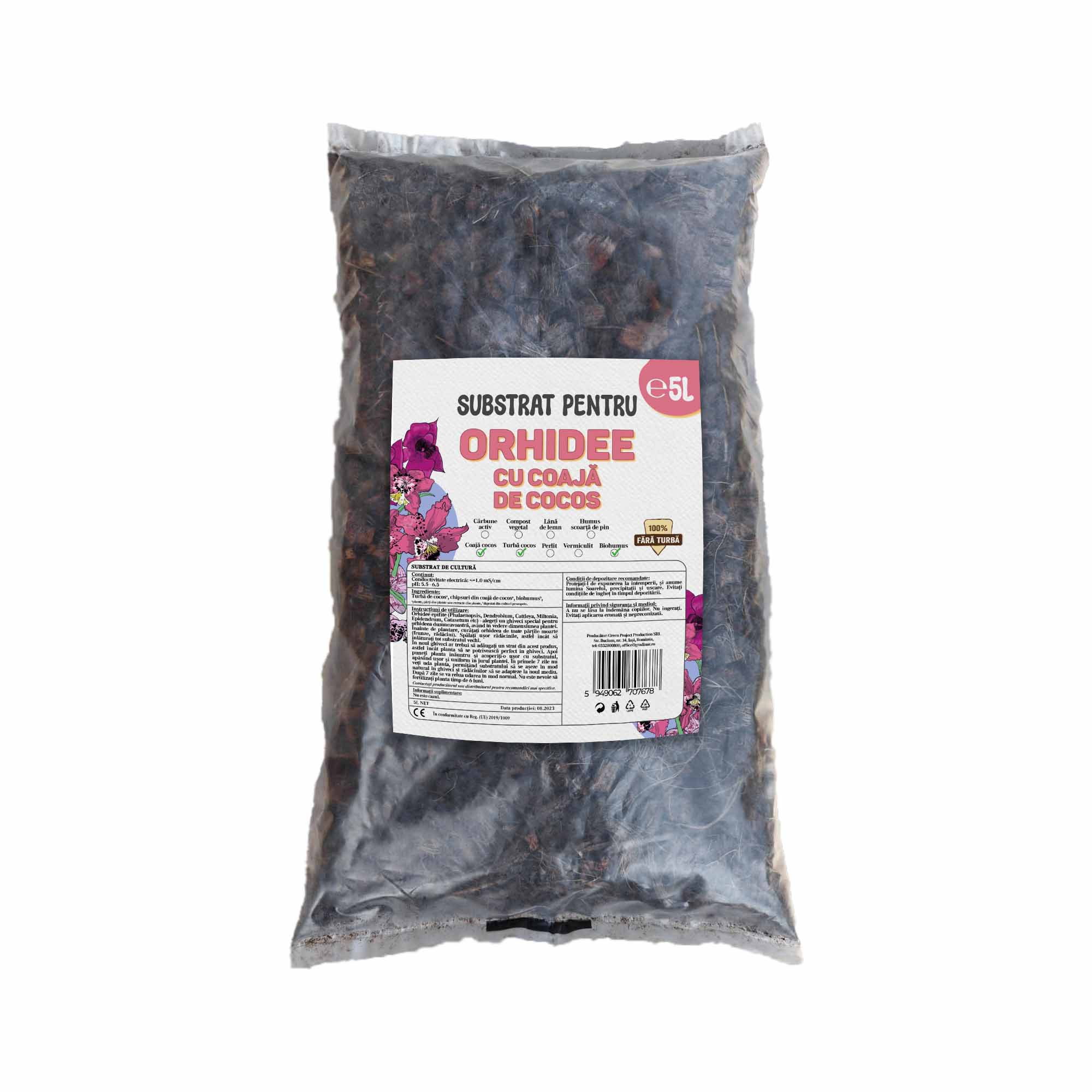 Substrat de Orhidee - cu coaja de cocos, la sac de 5L