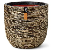 Planter ball Rib NL 54x52 black gold