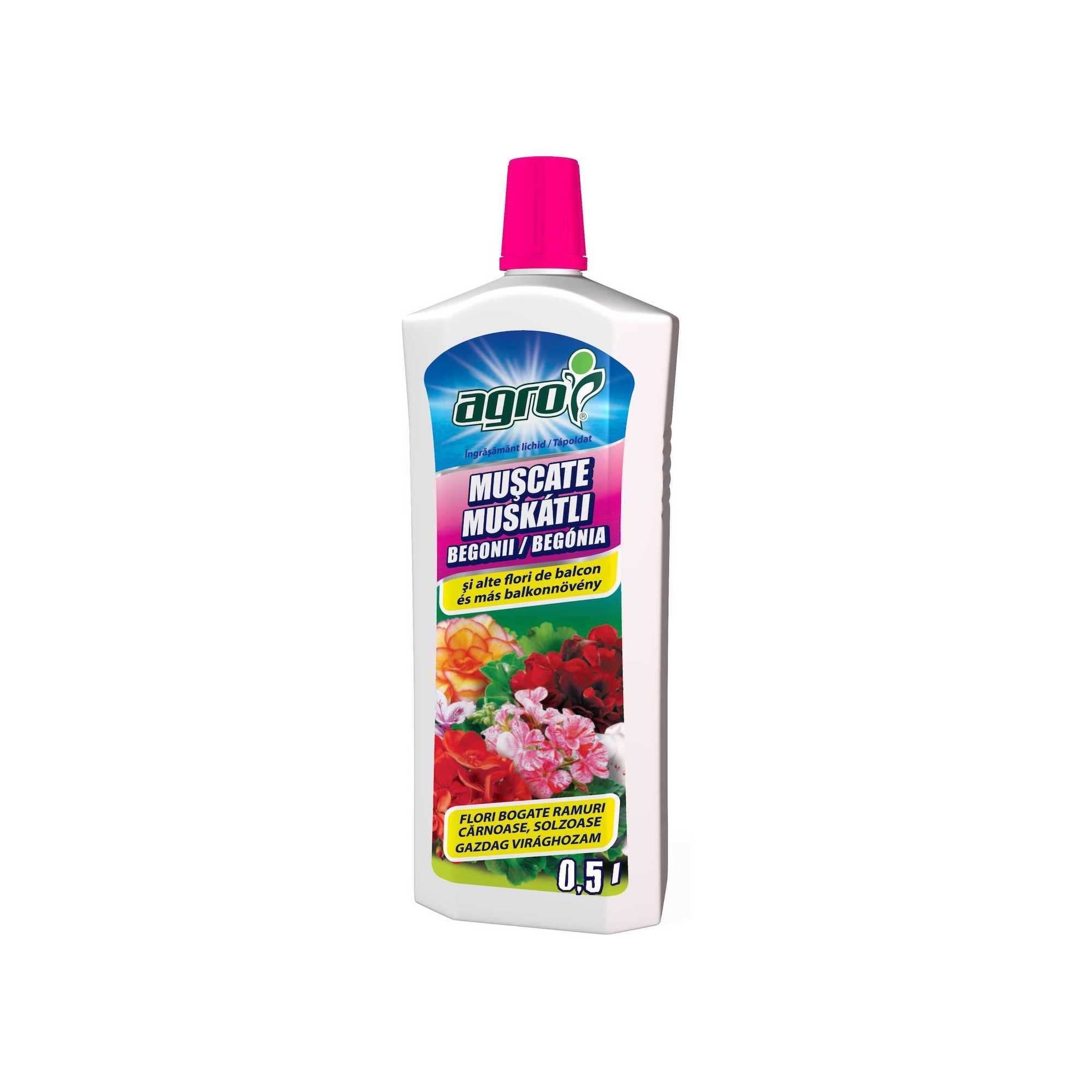 Ingrasamant pentru flori de balcon Agro CS, lichid, continut adecvat de substante nutritive, 500 ml