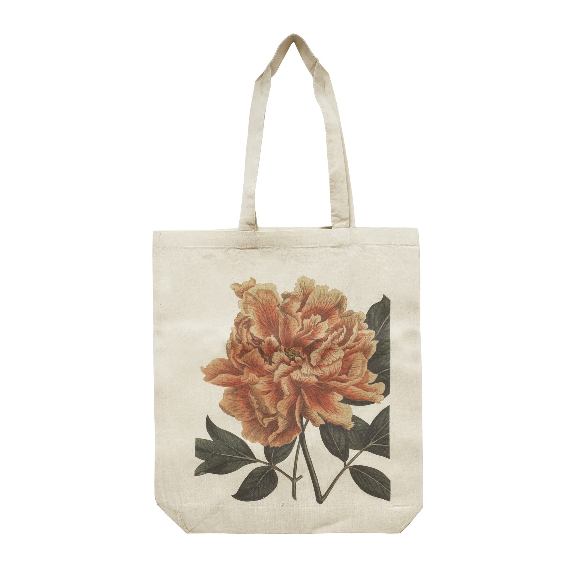 Sacosa de panza cu imprimeu botanic 38 x 42 cm - peony