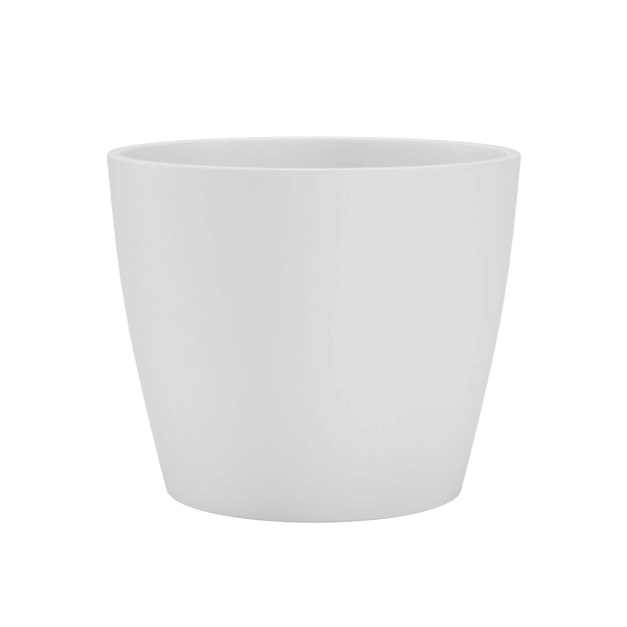 Ghiveci ceramic Nubia, cu diametrul de 17 cm, culoare alb