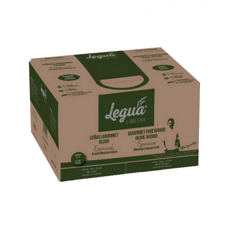 Lemne de foc Gourmet, din lemn uscat de Maslin Legua, la sac de 8,7L, pentru legume, peste sau carne la gratar