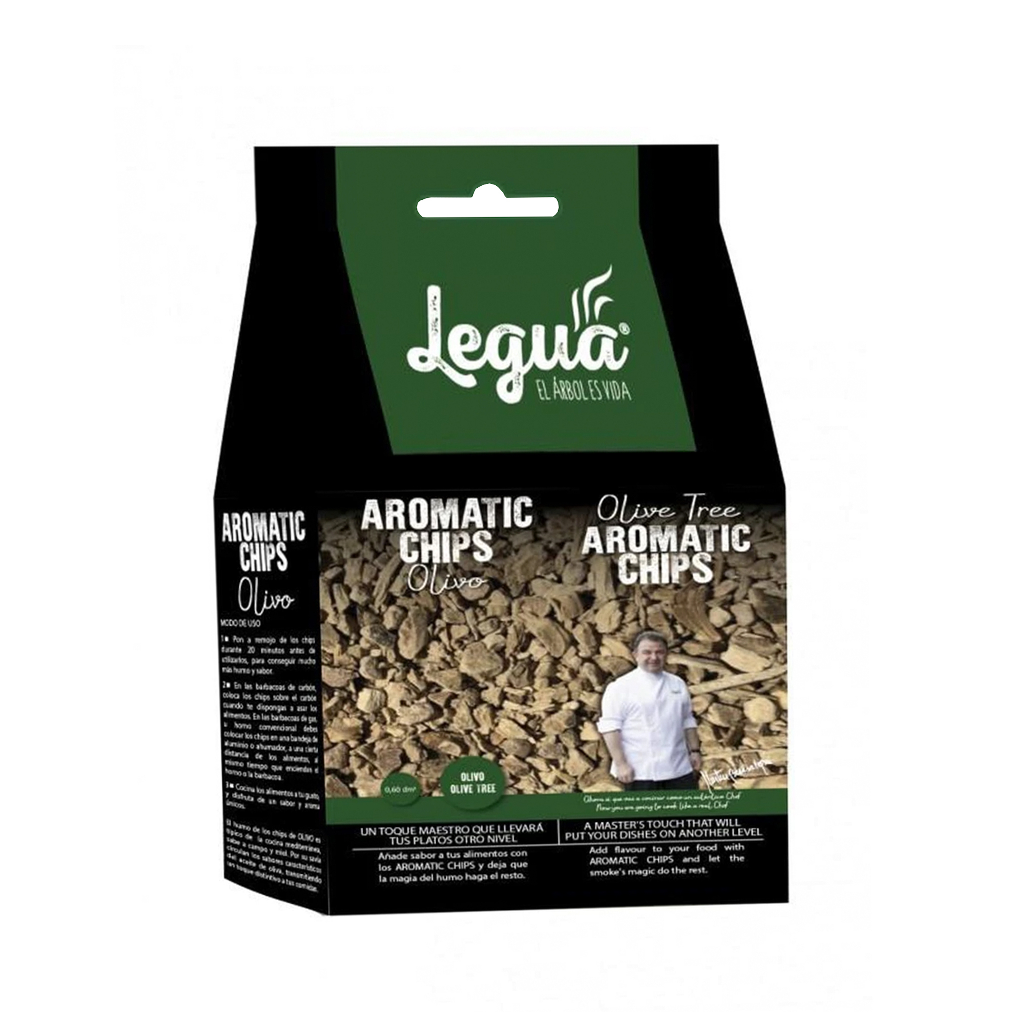 Chipsuri pentru afumare din lemn uscat de Maslin Legua, la punga de 600 gr, pentru aromatizarea carnurilor rosii