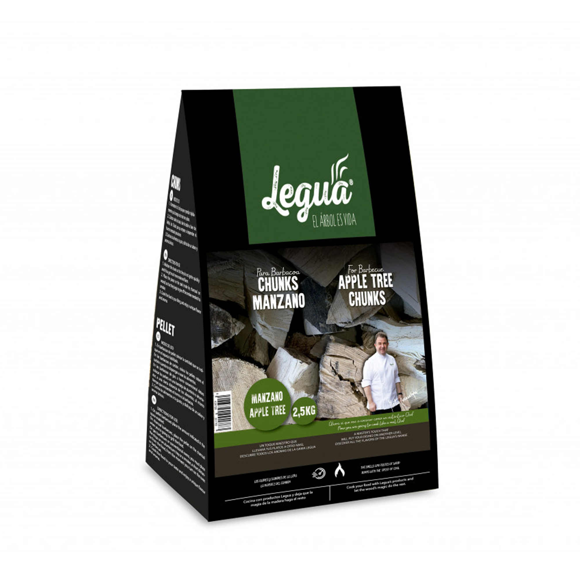 Bucati din lemn de Mar pentru afumare pe gratar Legua, pentru toate tipurile de carnuri si legume 2.5 kg