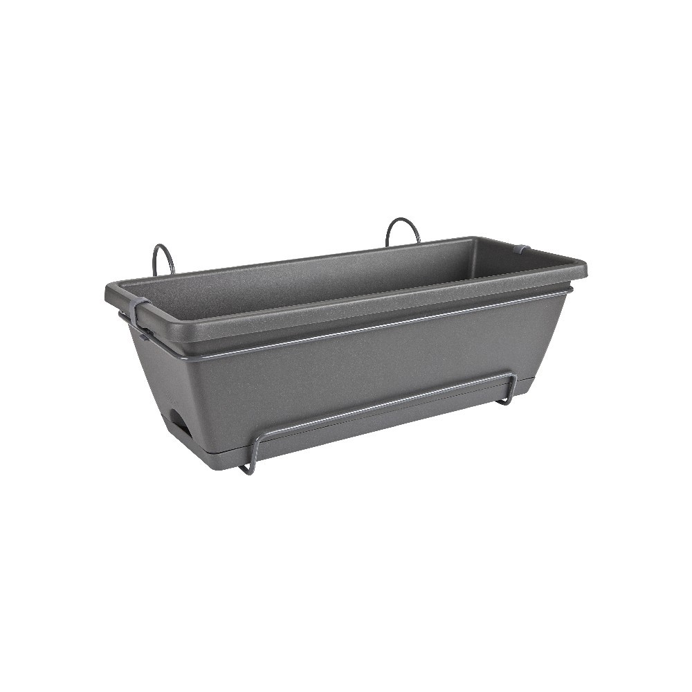 Jardiniera cu sistem de prindere Barcelona 50cm allin1, culoare antracit