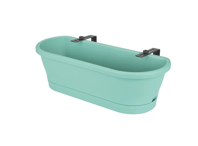 Jardiniera cu suport pentru balcon corsica easy balcony 60, culoare mint