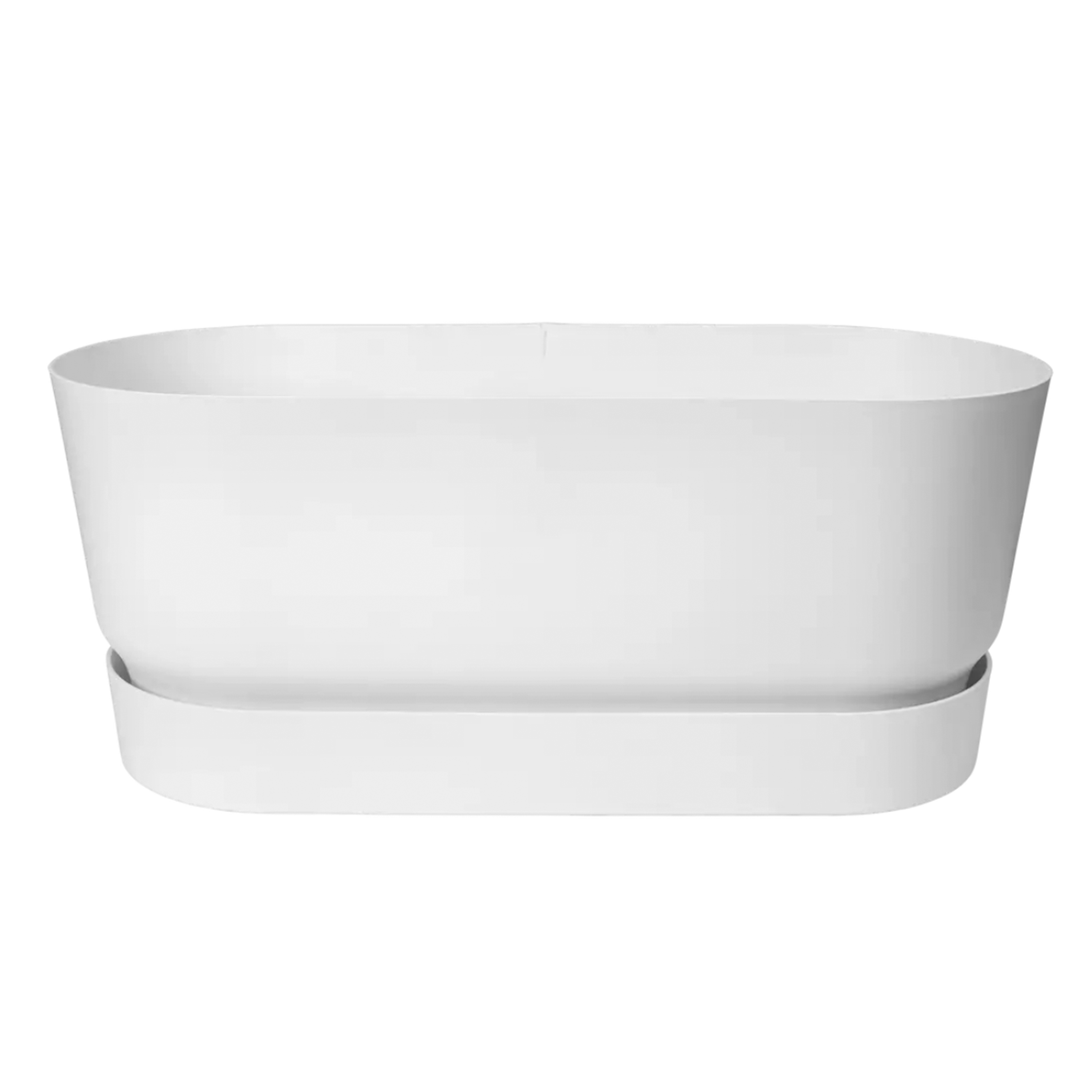Jardiniera cu roti pentru terasa greenville 60cm, culoare alb