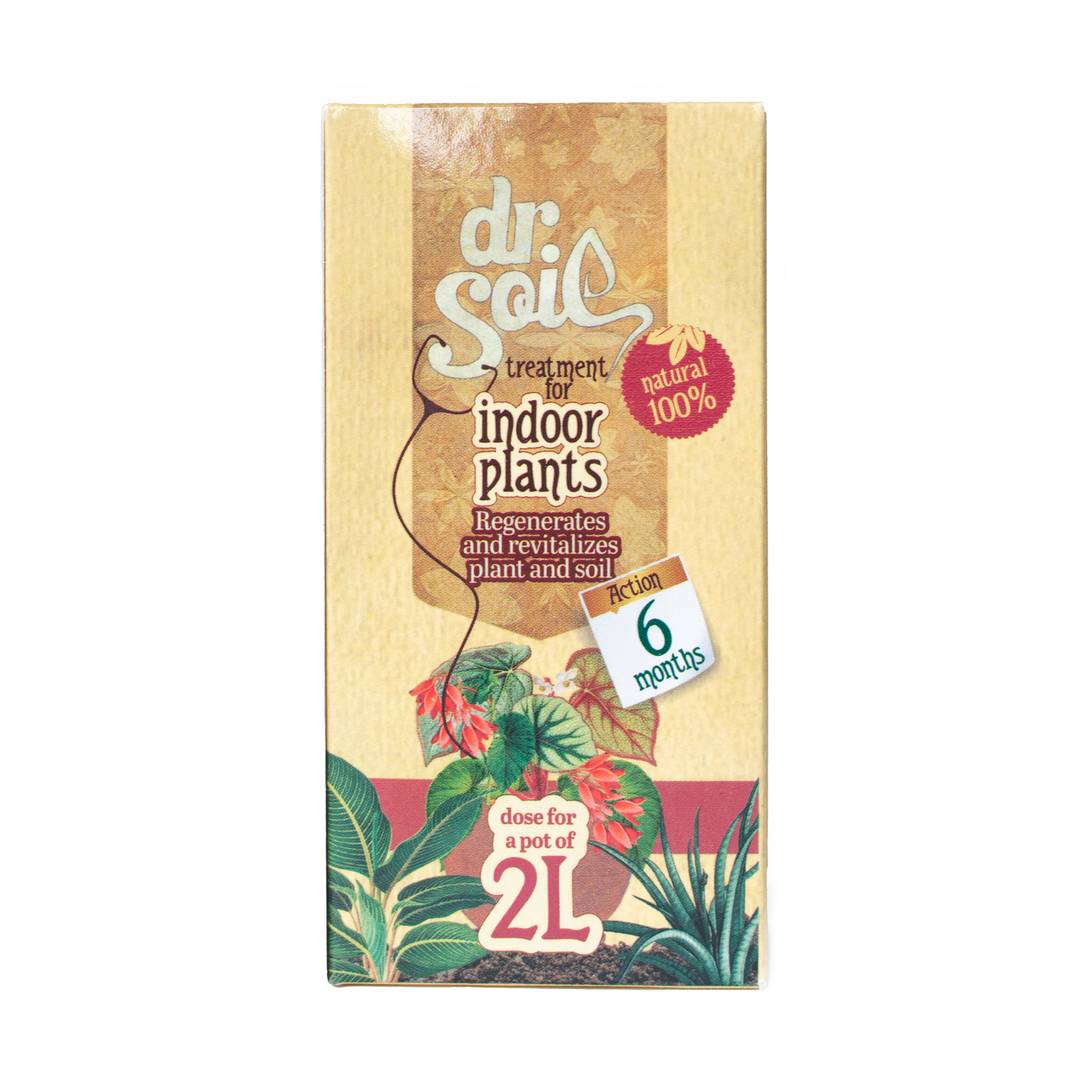 Tratament natural Dr.Soil cu biohumus, pentru plante de interior, doza pentru un ghiveci de 2L