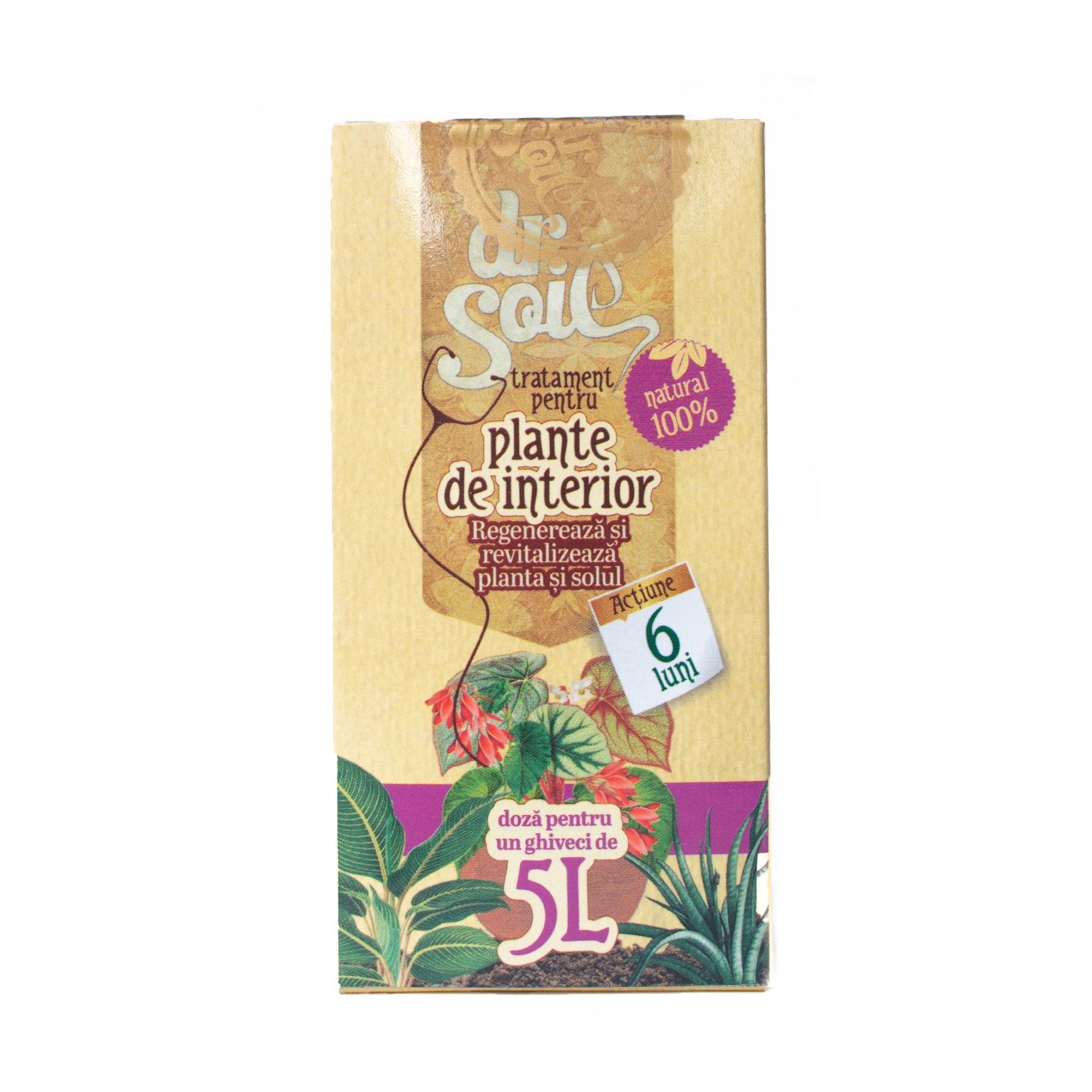 Tratament natural Dr.Soil cu biohumus, pentru plante de interior, doza pentru un ghiveci de 5L