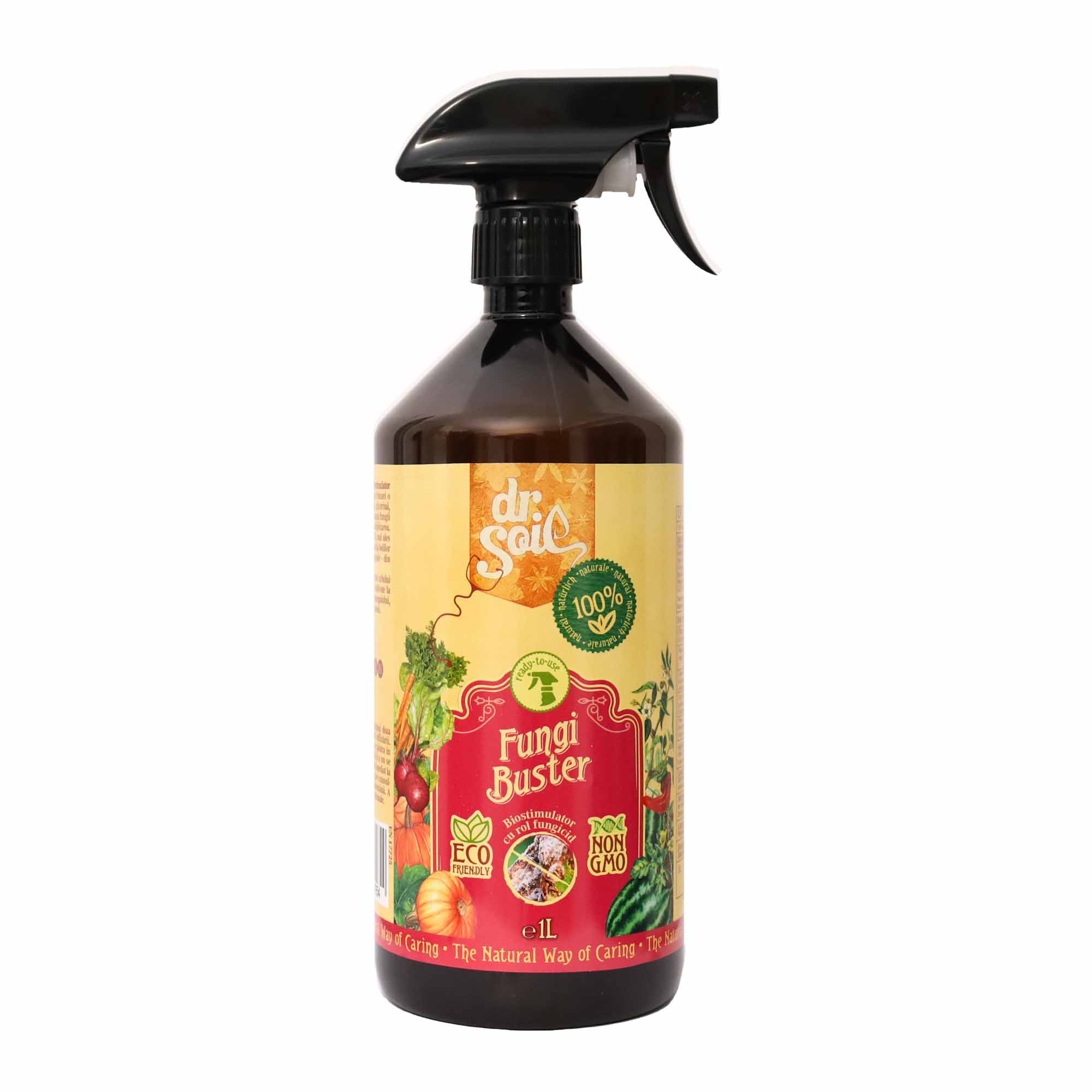 Dr.Soil FUNGI BUSTER, biostimulator cu rol fungicid, solutie gata de utilizare cu pulverizator de 1 litru